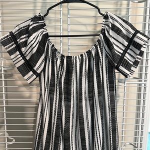Stripped On/Off Shoulder Xhilaration Dress